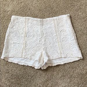 Ivory lace shorts